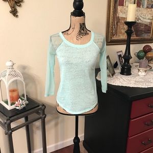 Gilly Hicks light blue Shear Sleeve Top